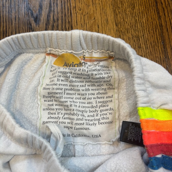 Aviator Nation 5-stripe sweatpants - white/neon rainbow stripes - Picture 2 of 5